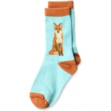 K. Bell Kid's Foxy Sox Crew Socks Socks 1 Pair, Turquoise, Kids Sock Size 7-8.5/Shoe Size 11-4