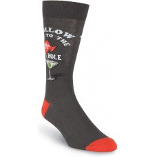 K. Bell Men's 19th Hole Crew, Dark Grey, Mens Sock Size 10-13/Shoe Size 6.5-12, 1 Pair