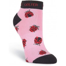 K. Bell Lady Golfer Half Cushion, Pink, Womens Sock Size 9-11/Shoe Size 4-10, 1 Pair
