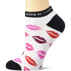 K. Bell Kiss My Putt No Show Socks 1 Pair, White, Women's  Size Shoe 9-11