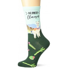 K. Bell No Probllama Crew Socks 1 Pair, Green, Women's  Size Shoe 9-11