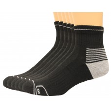 Lee Men's Antimicrobial & Odor Quarter Socks 6 Pair, Black, Men's 6-12