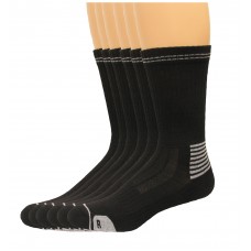 Lee Men's Antimicrobial & Odor Control Crew Socks 6 Pair, Black, Men's 6-12