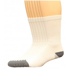 Lee Men's Crew Sport Socks 7 Pair, White, Men's 6-12