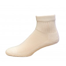 Medipeds Coolmax Cotton Half Cushion Quarter Socks 2 Pair, White, M13-15