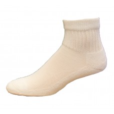 Medipeds Coolmax Cotton Half Cushion Quarter Socks 2 Pair, White, M9-12