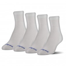 Medipeds Coolmax Poly Non-Binding Half Cushion Quarter Socks 4 Pair, White, W10-13 / M9-12