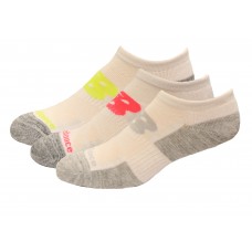 New Balance Performance Cushion Low Cut Socks, White Multi, (M) Ladies 6-10/Mens 6-8.5, 6 Pair