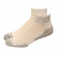 New Balance Performance Cushion Quarter Crew Socks, White, (M) Ladies 6-10/Mens 6-8.5, 6 Pair