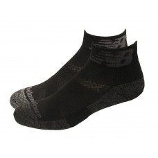 New Balance Performance Cushion Quarter Crew Socks, Black, (L) Ladies 10-13.5/Mens 8.5-12.5, 6 Pair