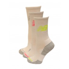 New Balance Performance Cushion Crew Socks, White Multi, (M) Ladies 6-10/Mens 6-8.5, 6 Pair