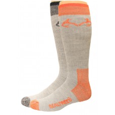 RealTree Elimishield Wool Blend Boot Socks, 2 Pair, Large (M 9-13), Black/Orange