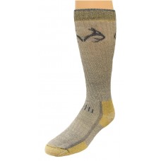 RealTree Merino Uplander Boot Socks, 1 Pair, Large (M 9-13), Grey/Gold