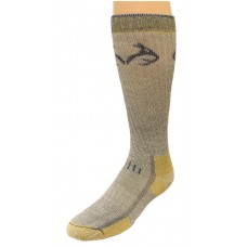 RealTree Merino Uplander Boot Socks, 1 Pair, X-Large (M 12-16), Grey/Gold