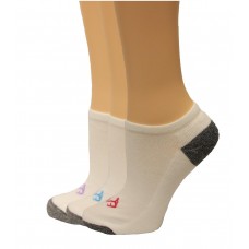 RealTree Ladies No Show Socks, 3 Pair, Medium (W 6-9), White