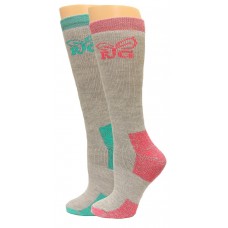 RealTree Ladies Boot Socks, 2 Pair, Medium (W 6-9), Teal/Fuchsia