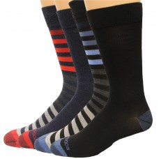 Rockport Men's Crew Socks 4 Pair, Striped Assort. #2, Men's 8-12