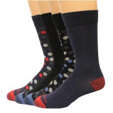 Rockport Men's Crew Socks 4 Pair, Dots Assorted #2 , Men's 8-12