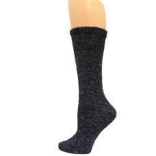 Wise Blend Fleck Marl Crew Socks, 1 Pair, Denim, Medium, Shoe Size W 6-9