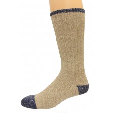 Wise Blend Men's Marl Boot Socks, 1 Pair, Khaki, Medium, Shoe Size M 9-13