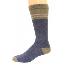 Wise Blend Men's Pinstripe Crew Socks, 1 Pair, Denim, Medium, Shoe Size M 9-13