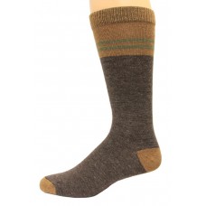 Wise Blend Men's Pinstripe Crew Socks, 1 Pair, Brown, Medium, Shoe Size M 9-13