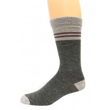 Wise Blend Men's Pinstripe Crew Socks, 1 Pair, Charcoal, Medium, Shoe Size M 9-13