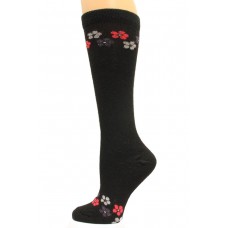 Wise Blend Daisy Knee High Socks, 1 Pair, Black, Medium, Shoe Size W 6-9